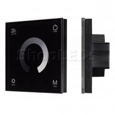 Панель SMART-P4-DIM-G-IN Black (12-24V, 4x3A, Sens, 2.4G) (ARL, IP20 Пластик, 5 лет)