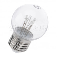 Лампа шар e27 6 LED ∅45мм - желтая, прозрачная колба, эффект лампы накаливания